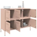 vidaXL Buffet rose 100 5x39x79 cm acier