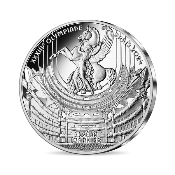 Jeux olympiques de paris 2024 - monnaie de 10€ argent - héritage opéra garnier