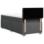 vidaXL Sommier à lattes de lit avec matelas Gris foncé 80x200 cm Tissu