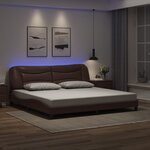 vidaXL Cadre de lit avec LED sans matelas marron 200x200 cm