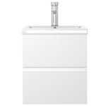 vidaXL Armoire d'évier avec lavabo intégré Blanc Aggloméré