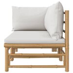 vidaXL Salon de jardin 2 Pièces avec coussins gris clair bambou