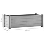 vidaXL Lit surélevé de jardin PP Gris pierre 100x43x35 cm