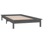 vidaXL Cadre de lit à LED sans matelas gris 90x190 cm bois massif