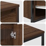 vidaXL Ensemble meubles salle de bain 3 pièces - Bois d'ingénierie chêne brun