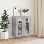 vidaXL Buffet gris béton 69 5x34x90 cm bois d'ingénierie