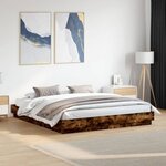 vidaXL Cadre de lit sans matelas chêne fumé 200x200 cm