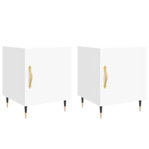vidaXL Tables de chevet 2 Pièces blanc 40x40x50 cm bois d’ingénierie
