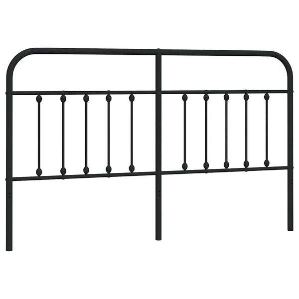 vidaXL Tête de lit métal noir 180 cm