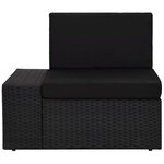 vidaXL Salon de jardin 4 Pièces avec coussins Noir Résine tressée