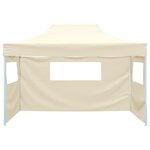 vidaXL Tente de réception pliable avec 3 parois 3x4 m Acier Crème