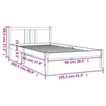 vidaXL Cadre de lit sans matelas blanc bois massif 100x200 cm