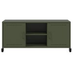 vidaXL Meuble TV vert olive 100 5x39x43 5 cm acier laminé à froid