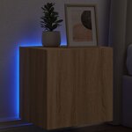 vidaXL Meuble TV mural avec lumières LED chêne sonoma 40 5x35x40 cm