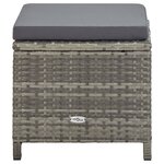 vidaXL Tabourets de jardin lot de 4 avec coussins Résine tressée Gris