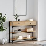 vidaXL Table console chêne sonoma 100x25x75 cm bois d'ingénierie