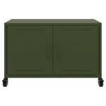 vidaXL Meuble TV vert olive 68x39x43 5 cm acier laminé à froid