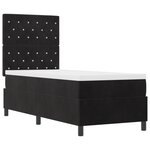 Lit Box Spring vidaXL avec Matelas et LED Noir 80x200 cm Velours