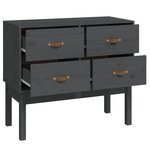 vidaXL Armoire console Gris 90x40x78 cm Bois de pin solide