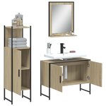 vidaXL Ensemble d'armoires de salle de bain 3 Pièces chêne sonoma