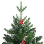 vidaXL Sapin de Noël artificiel à charnières avec baies rouges 210 cm