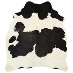 vidaXL Tapis en peau de vache véritable Noir et blanc 150 x 170 cm