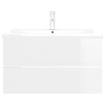 vidaXL Armoire d'évier lavabo intégré blanc brillant bois d'ingénierie