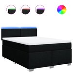 vidaXL Sommier à lattes de lit avec matelas Noir 140x190 cm Tissu