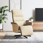 vidaXL Fauteuil inclinable avec repose-pied crème tissu