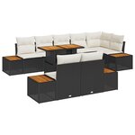 vidaXL Ensemble de Canapé de Jardin 9 pièces avec Oreillers Noir Rattan Poly