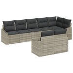 vidaXL Ensemble de Restauration de Jardin 8 Pièces avec Coussins Gris Clair en Poly Rattan