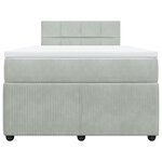 vidaXL Sommier à lattes de lit et matelas Gris clair 120x200cm Velours