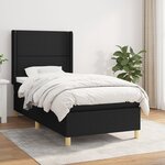 vidaXL Sommier à lattes de lit et matelas Noir 80x200 cm Tissu
