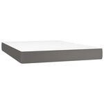vidaXL Sommier à lattes de lit avec matelas Gris 140x190 cm Similicuir