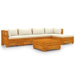 vidaXL Salon de jardin 6 Pièces avec coussins Bois d'acacia solide