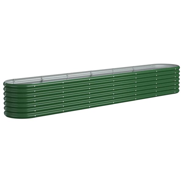 vidaXL Lit surélevé de jardin Acier enduit de poudre 260x40x36 cm Vert
