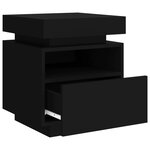 vidaXL Armoires de chevet avec lumières LED 2 Pièces noir 40x39x48 5 cm