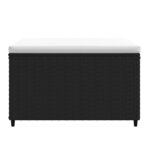 vidaXL Repose-pieds de jardin et coussins lot de 2 noir résine tressée