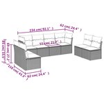 vidaXL Salon de jardin 8 Pièces avec coussins gris résine tressée