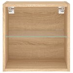 vidaXL Tables de chevet murales avec lumières LED 2 Pièces chêne sonoma
