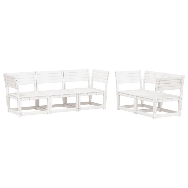 vidaXL Salon de jardin 5 Pièces blanc bois massif de pin