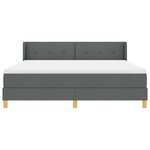 Lit avec sommier à ressorts vidaXL et matelas gris foncé 180x200 cm tissu