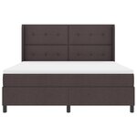 vidaXL Lit à sommier de la marque avec matelas et LED Marron foncé 180x200 cm en tissu