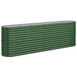 vidaXL Lit surélevé de jardin Acier enduit de poudre 224x40x68 cm Vert