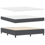 vidaXL Lit à ressorts avec matelas gris foncé Super King Tissu en velours côtelé
