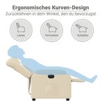 vidaXL Fauteuil inclinable électrique Crème Tissu