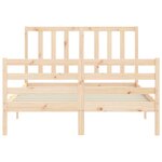 vidaXL Cadre de lit avec tête de lit 140x190 cm bois massif
