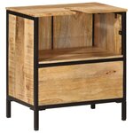vidaXL Armoire lavabo de salle de bain bois massif de manguier et fer