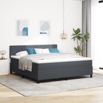 vidaXL Lit à ressorts avec matelas gris foncé Super King Tissu en velours côtelé