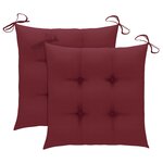 vidaXL Chaises de jardin lot de 2 avec coussins Bois de teck massif